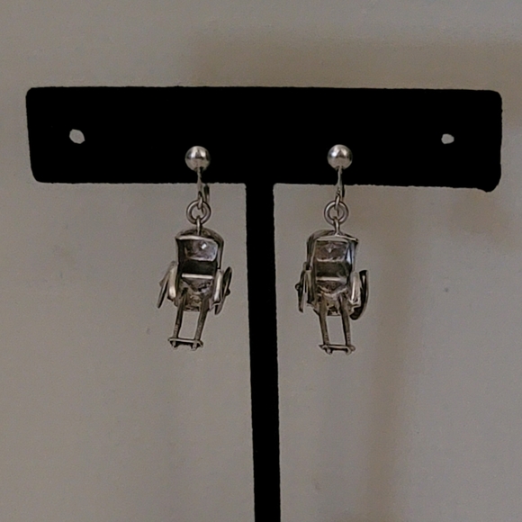 Antique Silver Rickshaw Earrings - Picture 4 of 12